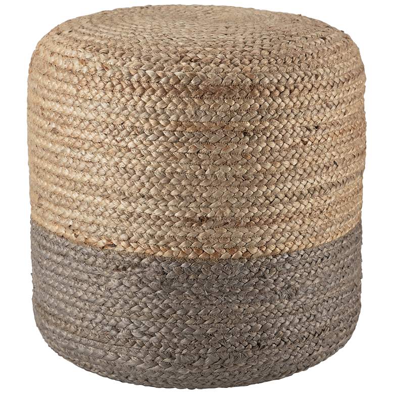 Image 2 Jaipur Oliana Taupe and Beige Ombre Cylinder Tall Pouf Ottoman