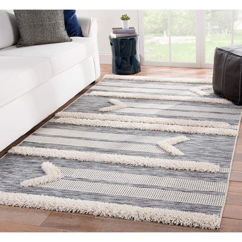 Image 1 Jaipur Parades Hanai PAD03 5'3"x7'6" Gray and Cream Area
