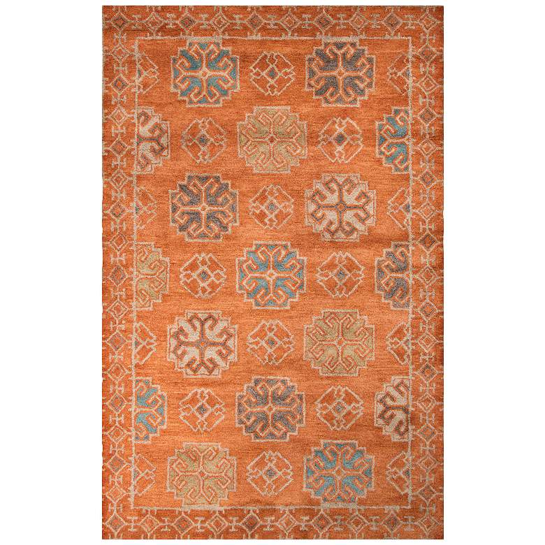 Image 1 Jaipur Pendant Orange and Blue 5&#39;x8&#39; Wool Area Rug