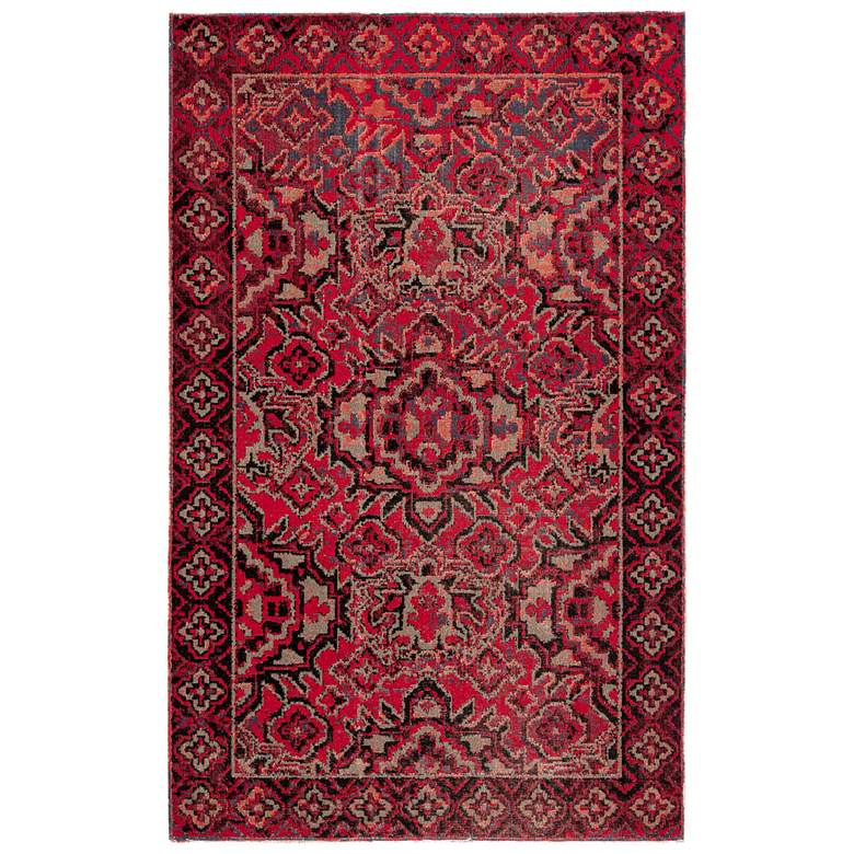 Image 2 Jaipur Polaris Chaya POL21 5'3"x7'6" Red and Black Area R