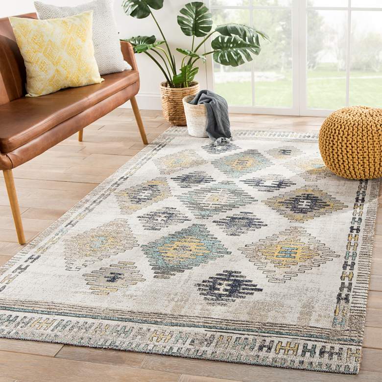 Image 1 Jaipur Polaris POL17 2'x3' Yellow Blue Area Rug