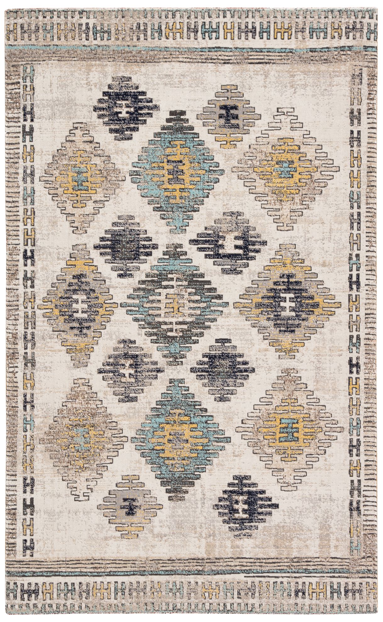Image 2 Jaipur Polaris POL17 5'3"x7'6" Yellow Blue Area Rug