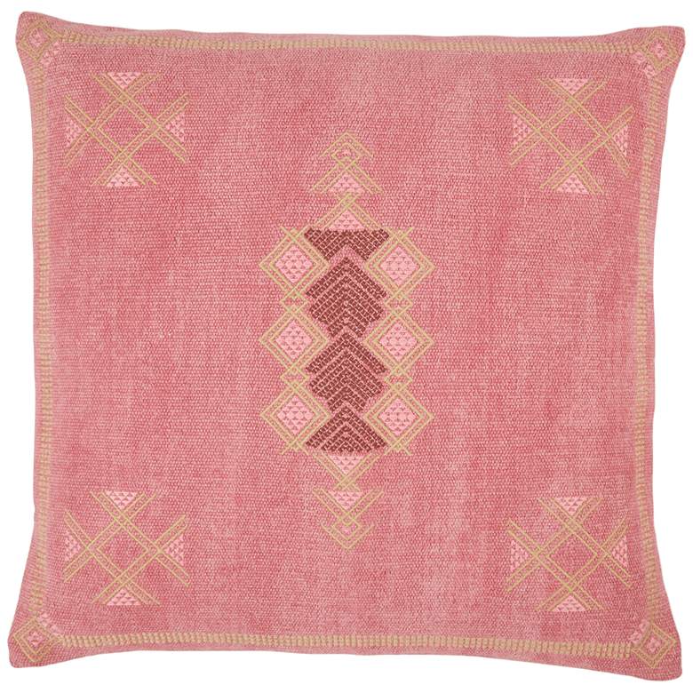 Image 2 Jaipur Puebla Shazi Pink Tan Tribal 22 inch Square Throw Pillow