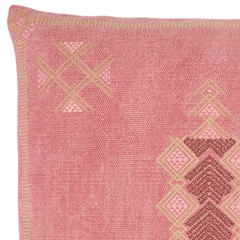 Image 3 Jaipur Puebla Shazi Pink Tan Tribal 22 inch Square Throw Pillow more views