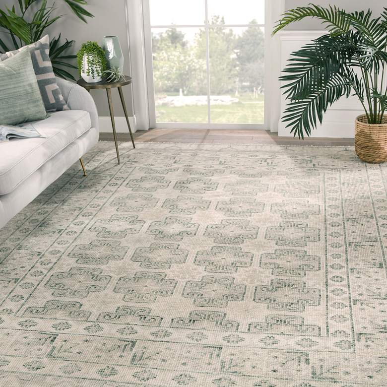 Image 1 Jaipur Salinas Stage SLN08 6'x9' Ivory and Green Area Rug