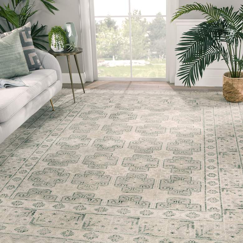 Image 1 Jaipur Salinas Stage SLN08 6&#39;x9&#39; Ivory and Green Area Rug