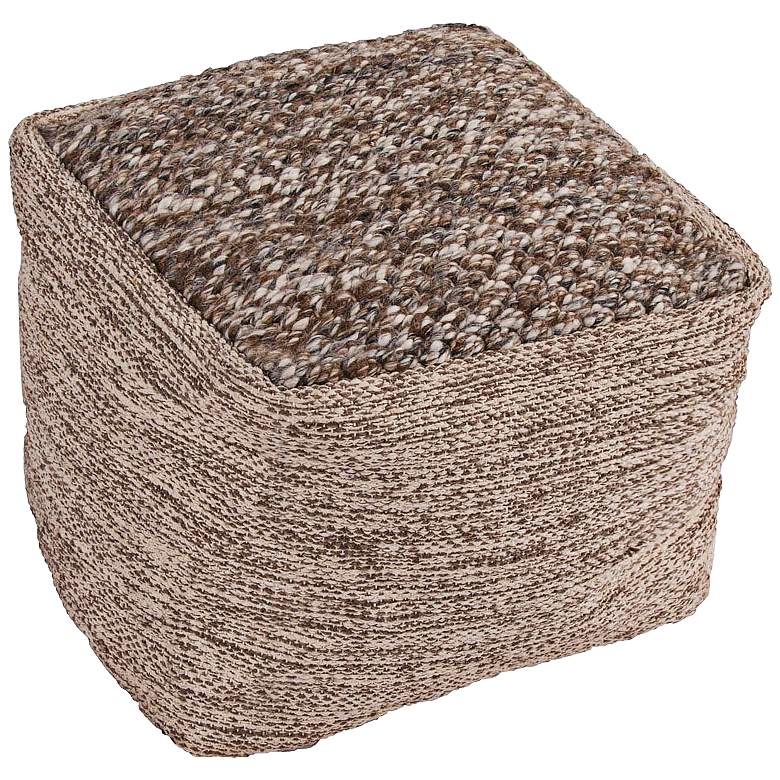 Image 1 Jaipur Scandinavia Dark Taupe Wool Cube Pouf Ottoman