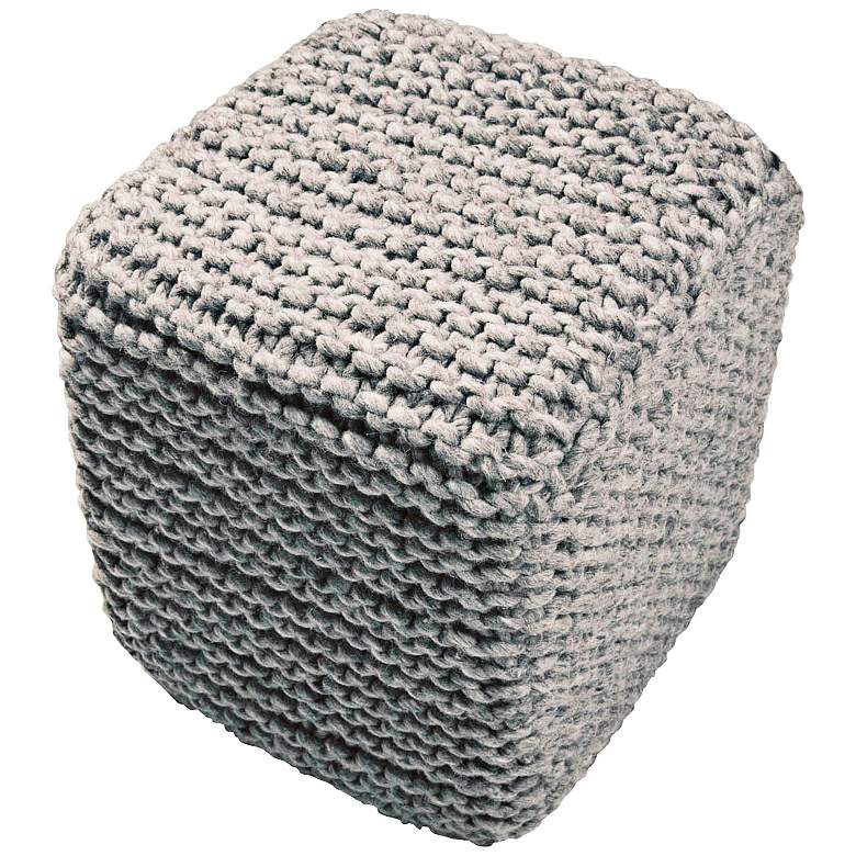Image 1 Jaipur Scandinavia Gray Wool Cube Pouf Ottoman