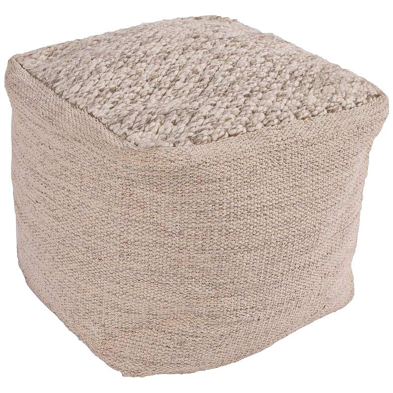 Image 1 Jaipur Scandinavia Taupe Wool Cube Pouf Ottoman