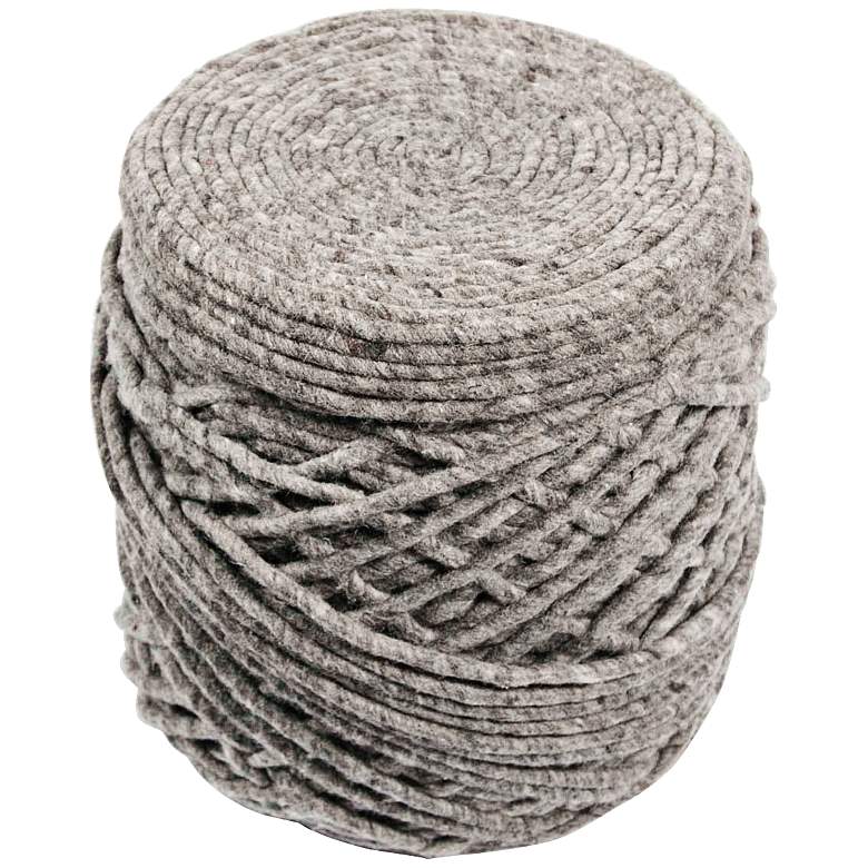 Image 1 Jaipur Scandinavia Wrapped Wool Cylinder Pouf Ottoman