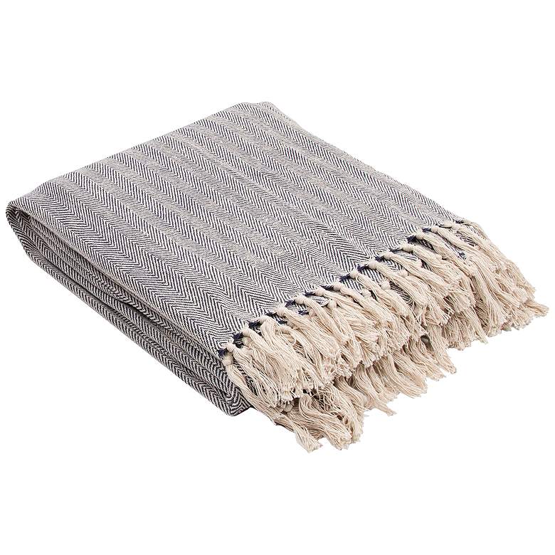 Buy Grey-White Woven Cotton Throw Online in India at Best Price