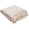 Jaipur Seabreeze Light Gray Cotton Fringe Throw Blanket