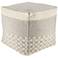 Jaipur Seaton Light Gray and Cream Cube Pouf Ottoman