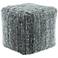 Jaipur Sherwood Light Blue and Gray Solid Cube Pouf Ottoman