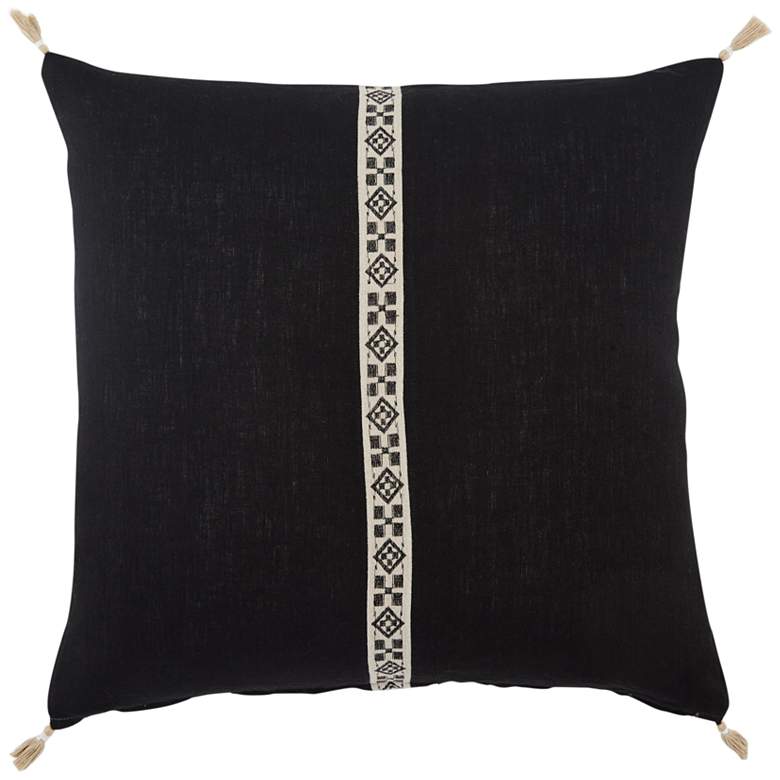 Image 2 Jaipur Taiga Loma Black Tribal 22 inch Square Throw Pillow