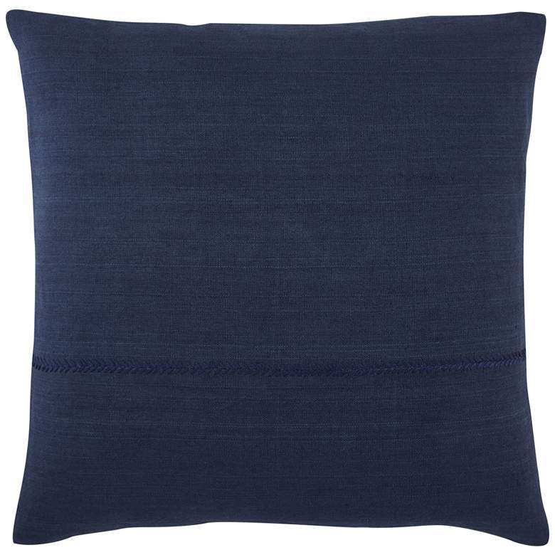 Image 2 Jaipur Taiga Ortiz Solid Dark Blue 22 inch Square Throw Pillow