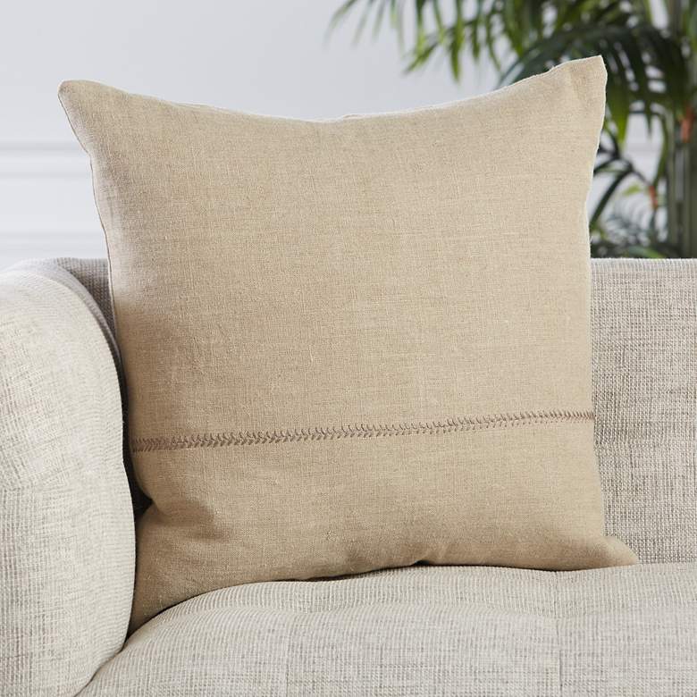 Image 1 Jaipur Taiga Ortiz Solid Light Gray 22" Square Throw Pillow