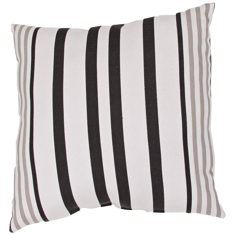 Image 1 Jaipur Veranda Black and White 20 inch Square Striped Pillow