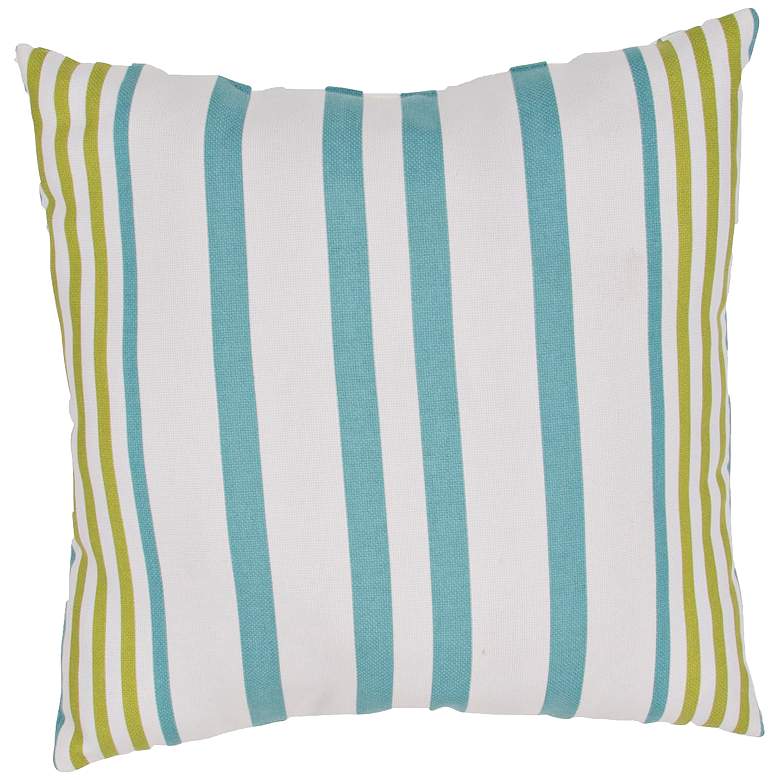 Image 1 Jaipur Veranda Blue and Green 20 inch Square Striped Pillow