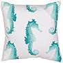 Jaipur Veranda Blue Seahorse 18" Indoor-Outdoor Pillow