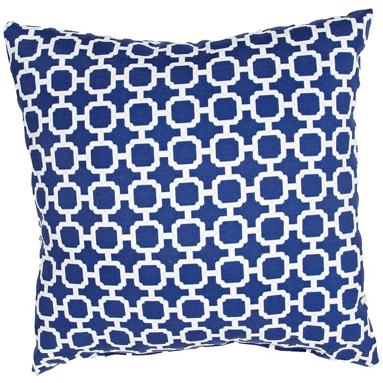 Image 1 Jaipur Veranda Chain Blue 18" Indoor-Outdoor Pillow