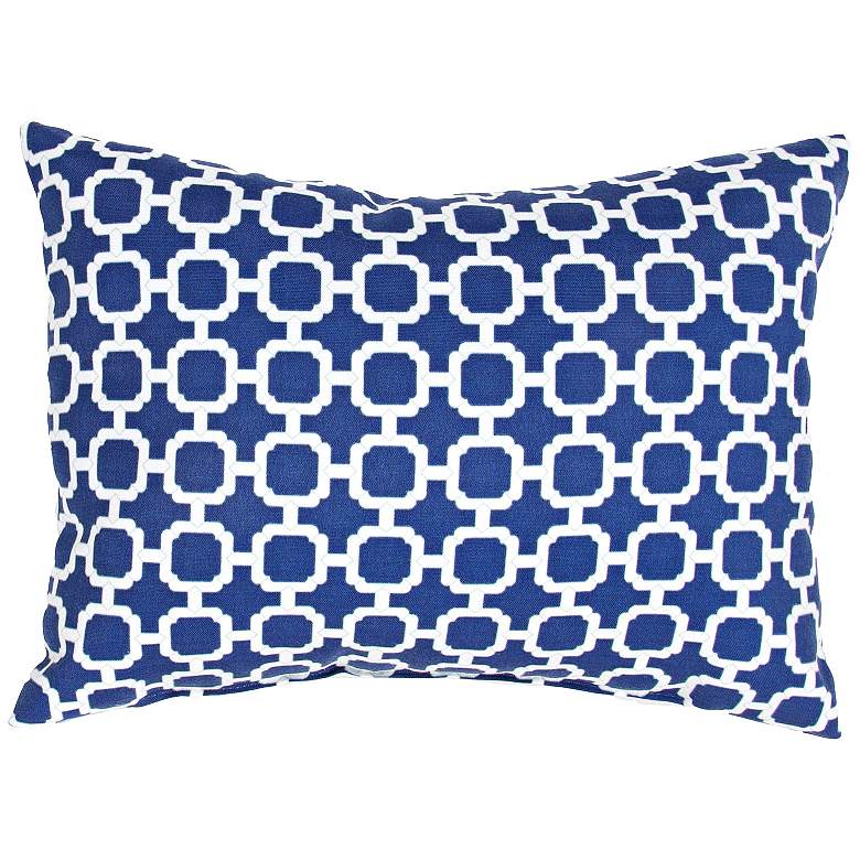 Image 1 Jaipur Veranda Chain Blue 18 inchx13 inch Indoor-Outdoor Pillow