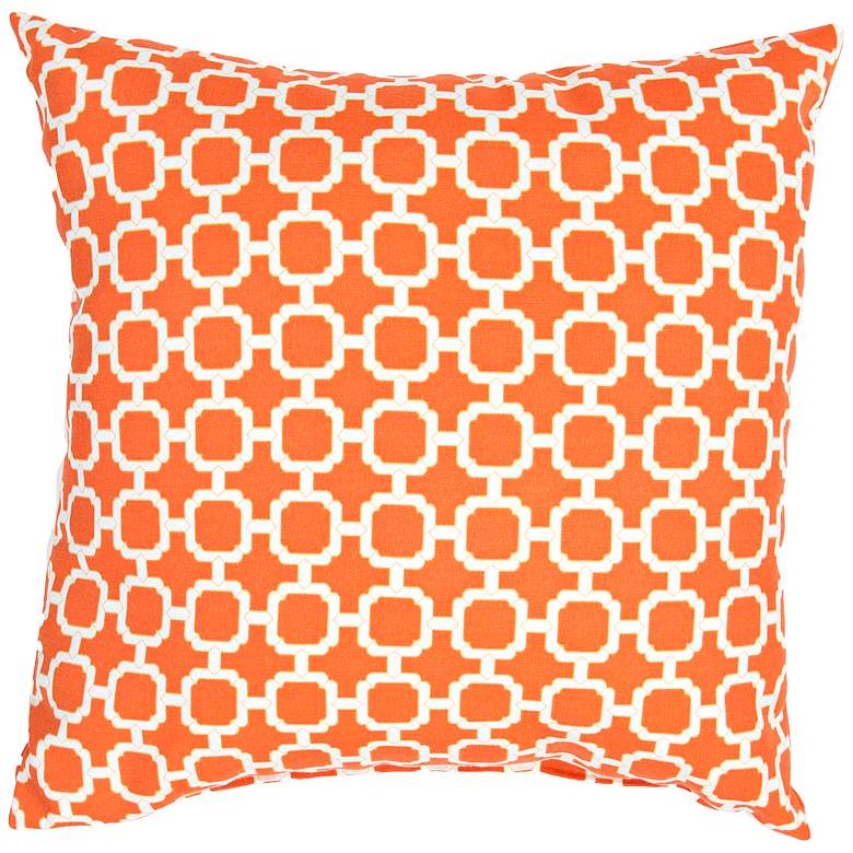 Image 1 Jaipur Veranda Chain Bold Orange 18 inch Indoor-Outdoor Pillow