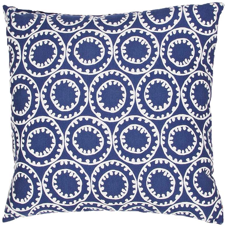 Image 1 Jaipur Veranda Circle Dark Blue 18 inch Indoor-Outdoor Pillow