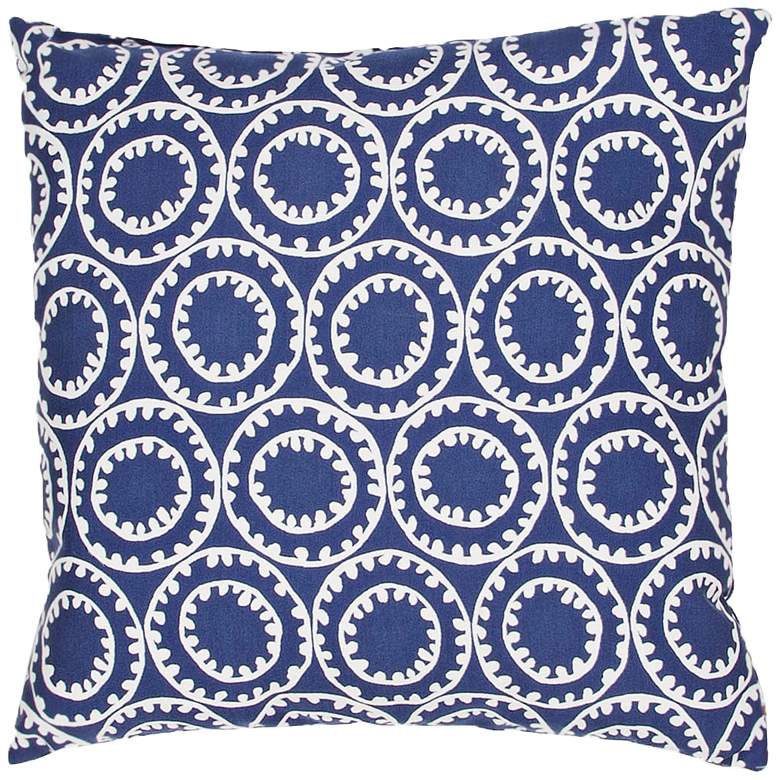 Image 1 Jaipur Veranda Circle Dark Blue 18" Indoor-Outdoor Pillow