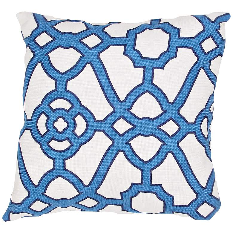 Image 1 Jaipur Veranda Gate Blue 18 inch Square Indoor-Outdoor Pillow