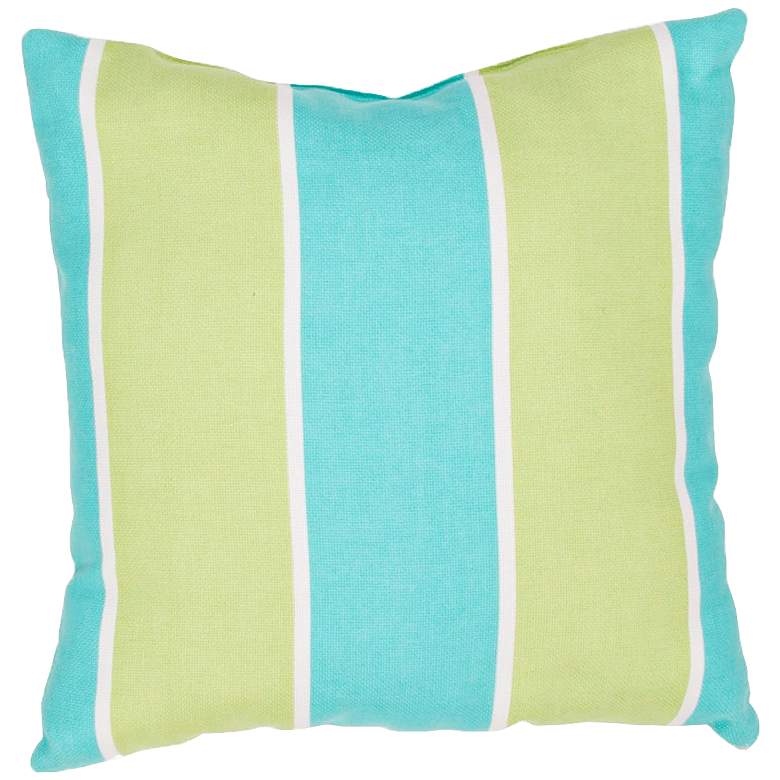 Image 1 Jaipur Veranda Green-Blue 18 inchW Striped Indoor-Outdoor Pillow
