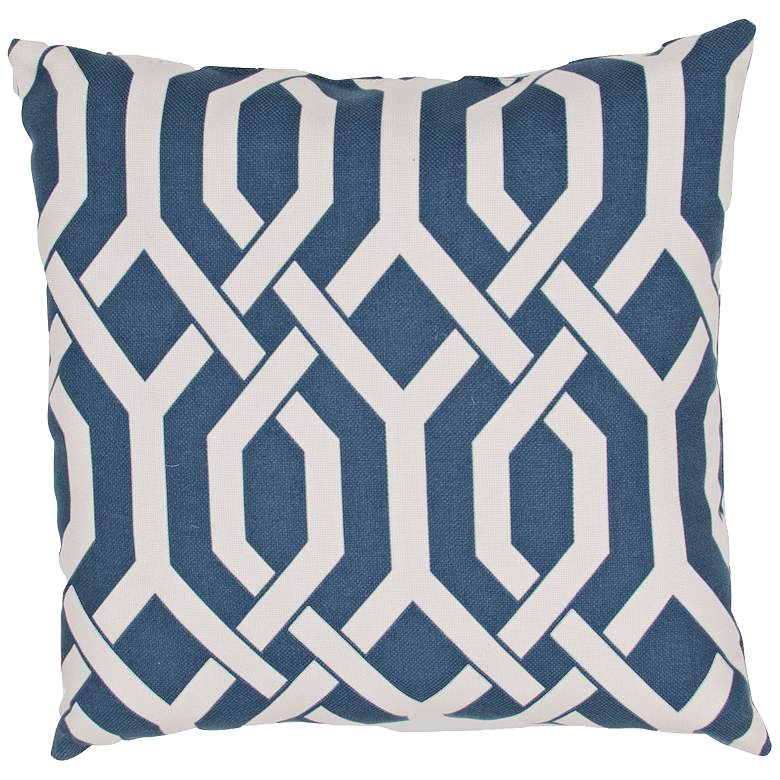 Image 1 Jaipur Veranda Link Blue 20 inch Square Indoor-Outdoor Pillow