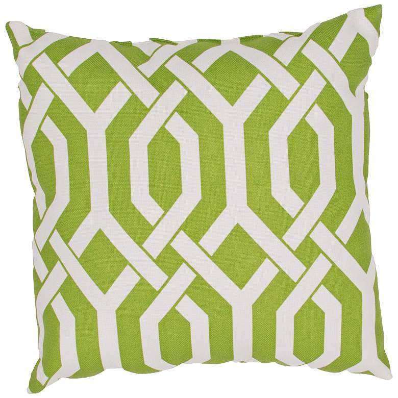 Image 1 Jaipur Veranda Link Green 20 inch Square Indoor-Outdoor Pillow