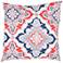 Jaipur Veranda Tile Red and Blue 18" Indoor-Outdoor Pillow