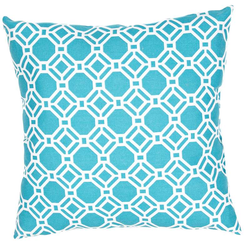 Image 1 Jaipur Veranda Trellis Turquoise 20 inch Indoor-Outdoor Pillow