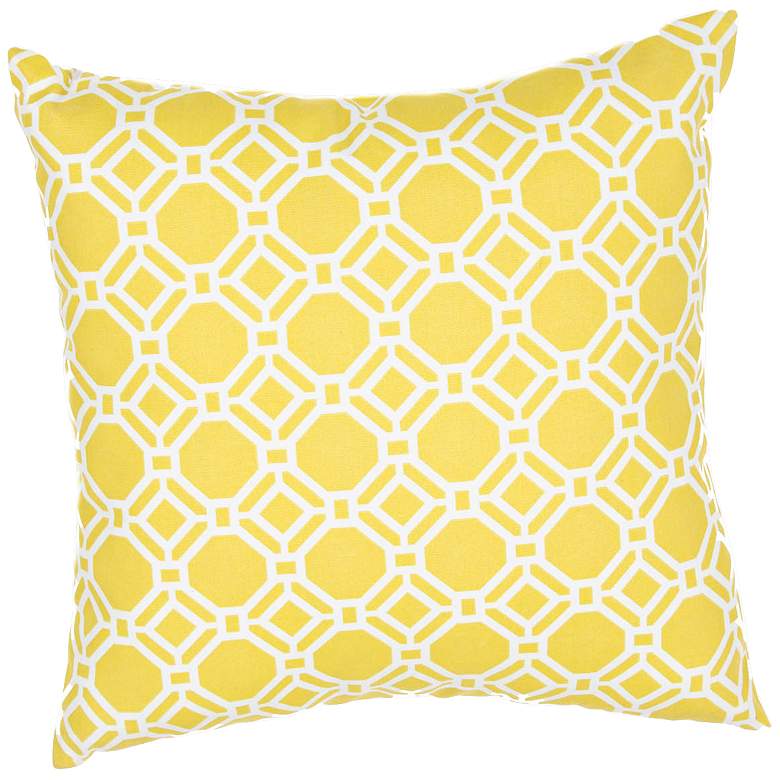 Image 1 Jaipur Veranda Trellis Yellow 20 inch Wide Indoor-Outdoor Pillow