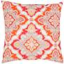 Jaipur Veranda Tribal Tile Red 18" Square Decorative Pillow
