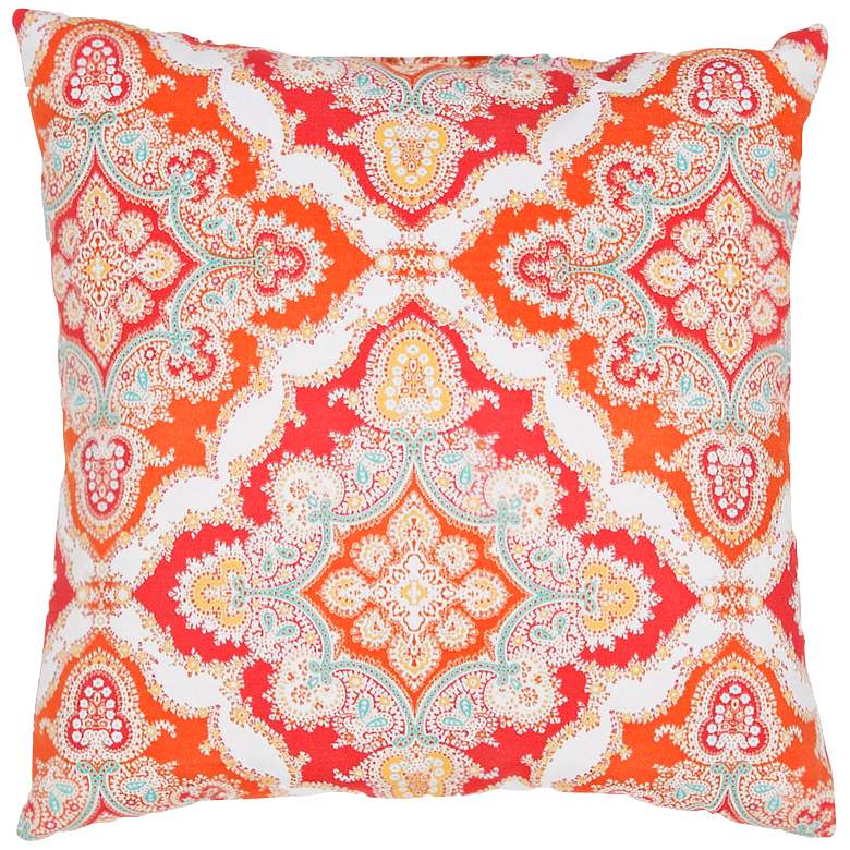Image 1 Jaipur Veranda Tribal Tile Red 18 inch Square Decorative Pillow