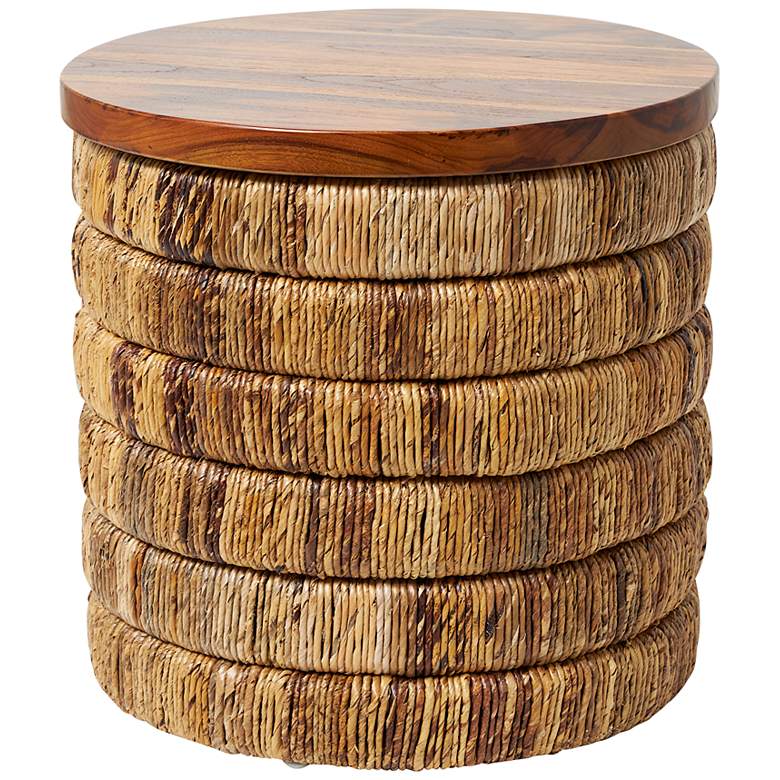 Image 2 Jakarta 17 3/4" Wide Brown Seagrass Round Accent End Table
