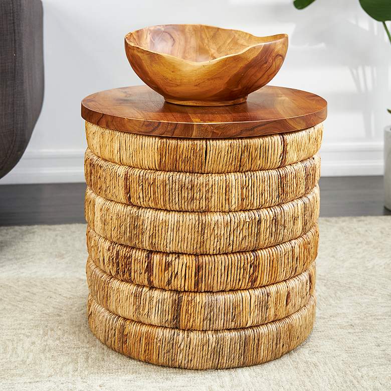 Image 1 Jakarta 17 3/4" Wide Brown Seagrass Round Accent End Table