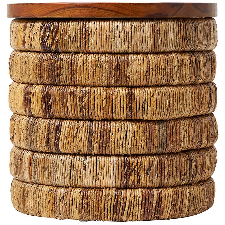 Image 4 Jakarta 17 3/4 inch Wide Brown Seagrass Round Accent End Table more views
