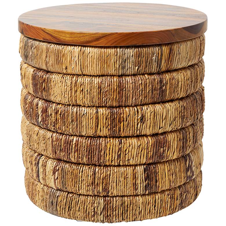 Image 5 Jakarta 17 3/4" Wide Brown Seagrass Round Accent End Table more views