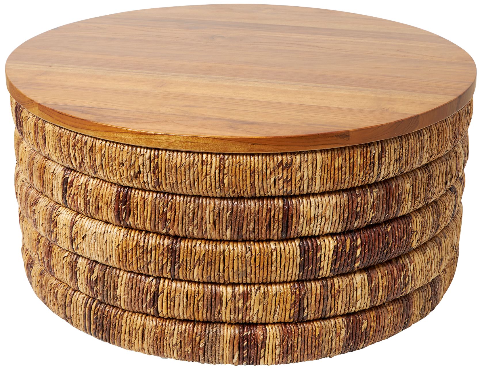 Jakarta 33 1/2" Wide Brown Seagrass Round Coffee Table