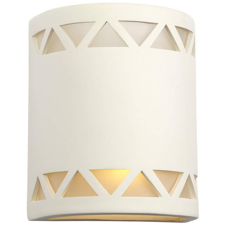 Image 1 Jaken-10-Inch-High-Row-of-Triangles-Ceramic-Paintable-White-Up/Down-LED