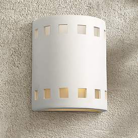 Image1 of Jaken 10" High White Row of Squares LED Outdoor Wall Light