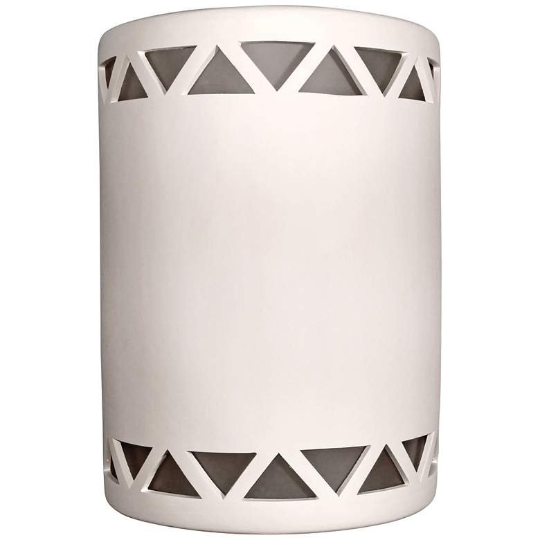 Image 1 Jaken 10" High White Row of Triangles LED Outdoor Wall Light