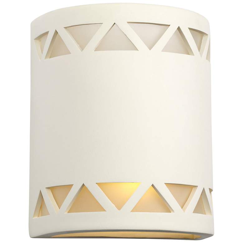 Image 2 Jaken 10" High White Row of Triangles LED Outdoor Wall Light