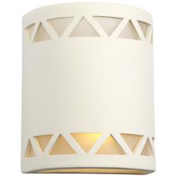 Jaken 10&quot; High White Row of Triangles LED Outdoor Wall Light