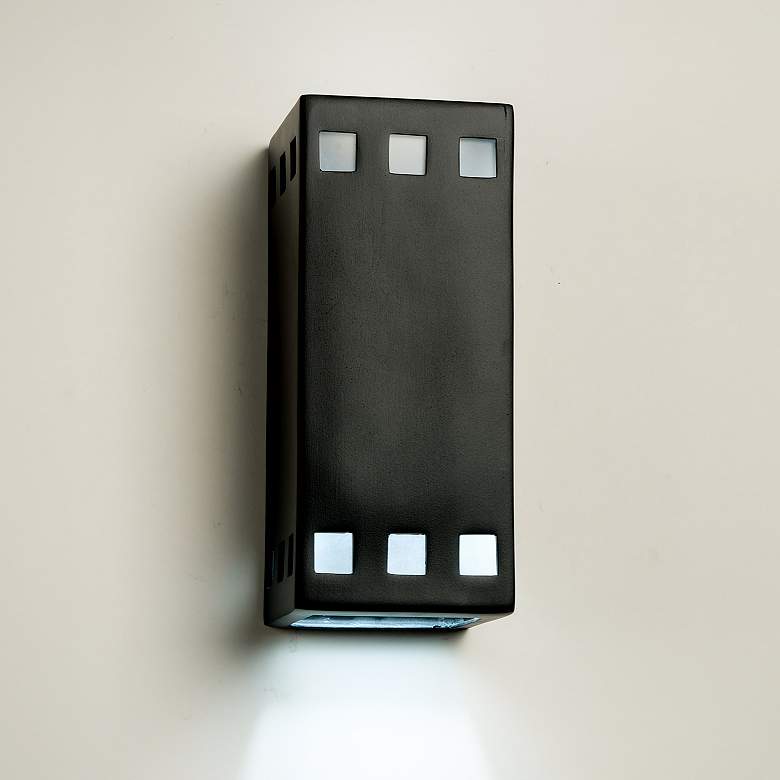 Image 1 Jaken-12.5-inch-high-ceramic-black-up/down-LED-outdoor-wall-light