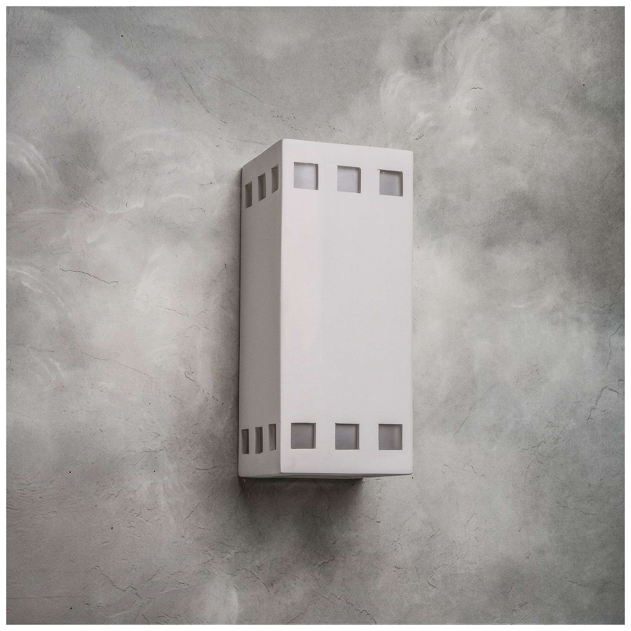 Image 3 Jaken-12.5-inch-high-ceramic-paintable-white-row-of-squares-up/down-LED more views